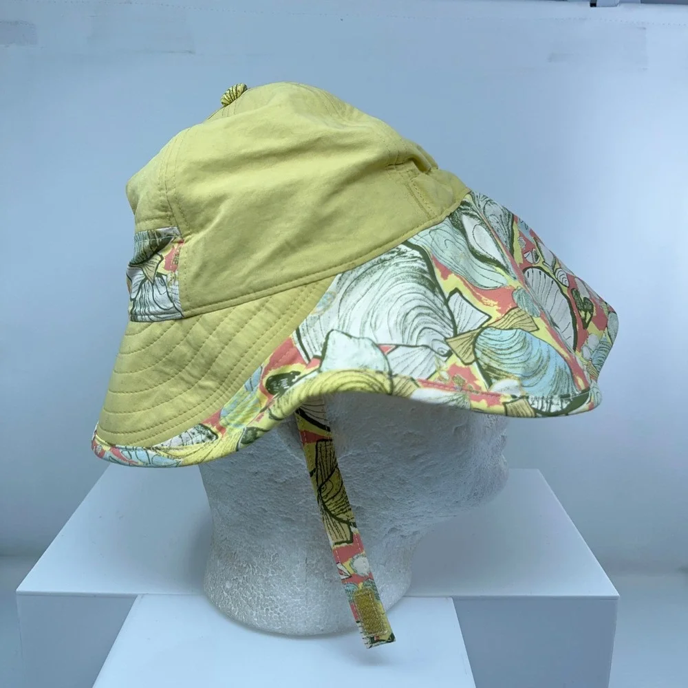 Patagonia Baby 12-24M Yellow Shell Print Block-The-Sun Hat 66090 NWT